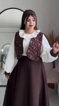 طقم ٣ قطع • مطرز • مقاسات ٣٨-٤٨