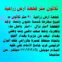 أرض • ٣٠م • قرب جامع الامام علي