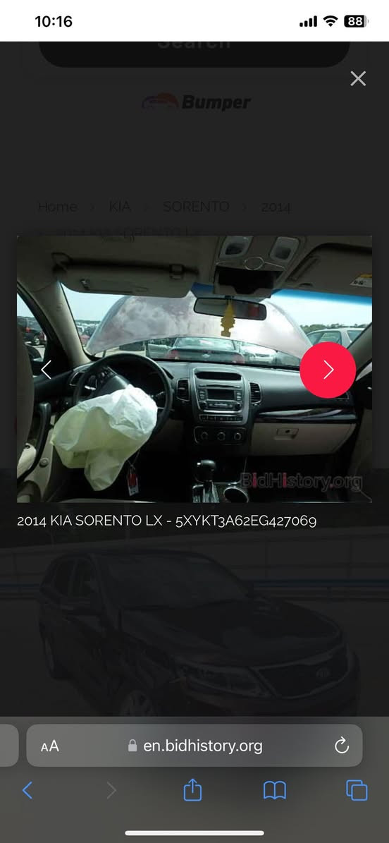 سورنتو للبيع – موديل 2014

المواصفات:
     •      محرك 4 سلندر GDI
     •      شاشة
 • مثبت سرعة
‏ • Eco Mode
 • 5 ركاب
 • جنوط حجم 18
 • حالة الويل: جيدة
     •      لايتات زنون

الحالة العامة:
 • المكينة: جيدة
 • الكير: جيد
 • صدر السيارة: بحالة جيدة
 • الإطارات: نسبة النظافة 35%
 • الحوادث: موضحة بالصور المرفقة
    • الصبغ الموجود: جهة اليمين (صفحه )

📅 موعد المزاد:
يوم الأحد الموافق 25 / 1 / 2026
⏰ الساعة 5:00 مساءً

📲 تابع صفحتنا حتى توصلك الإشعارات أولاً بأول.

📝 وإذا حاب تعرض سيارتك ويانا بالمزاد، راسلنا على الواتساب:
***********
(العرض مجاني بالكامل)
