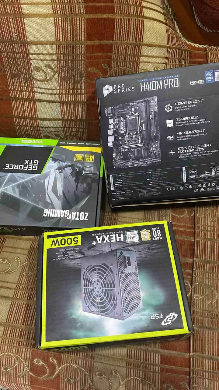 السلام عليكم pc مستخدم للبيع
GTX 1650 SUPER ZOTAC GAMING
INTEL 15 10400F
RAM 2*8 ~~16 2666MHZ
HARD 500
M.2 240 GB
Motherboard H410 PRO
Hexa 500W
واتساب ***********
