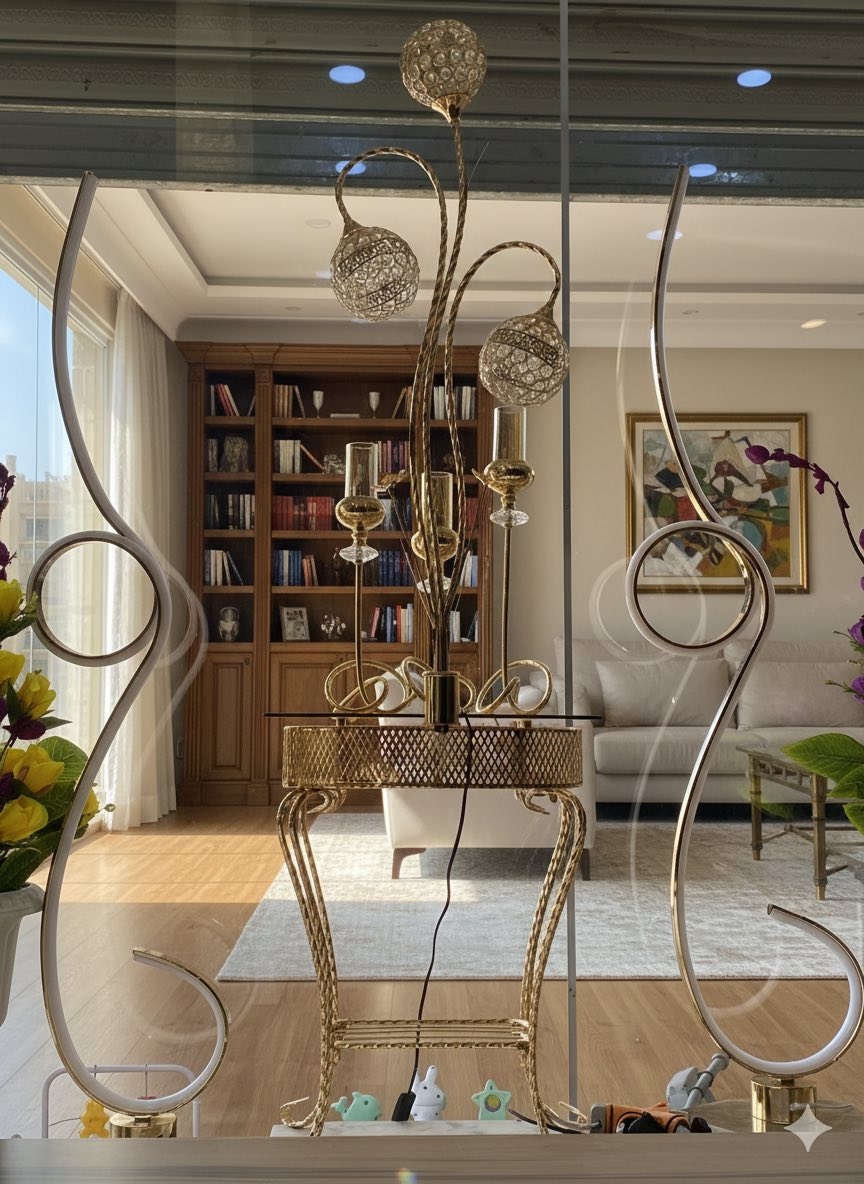 لمحبي الفخامة والكلاسيكية (مناسب للقطع الذهبية) ركنك الخاص يستحق الأفضل! 🏠💛
أضيفي لمسة من السحر لبيتك مع تشكيلتنا الحصرية من الإكسسوارات الذهبية والمرايا الأنيقة.
✅ جودة عالية.
✅ تصاميم فريدة.
✅ لمسة عصرية. 

تحف فنية مستوحاة من الطبيعة.
• إضاءة خافتة تزيد المكان دفئاً.
📍 متوفرة الآن في [الرؤيا العالمية]. 

للأتصال والاستفسار :***********
***********
