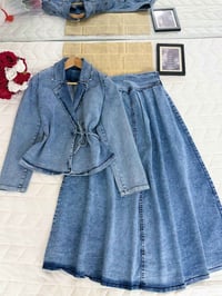 سترة وتنورة • جينز تركي • مقاسات 40-48