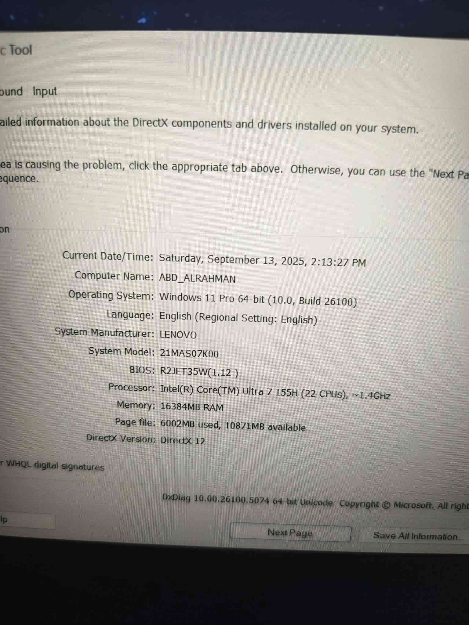 للبيع لابتوب Lenovo E16 gen 2 شبه جديد

‏ المواصفات:
‏
‏المعالج: Intel Core Ultra 7 155H (أحدث جيل من انتل – قوي جدًا للشغل والبرامج الثقيلة)
‏
‏الرام: 16GB DDR5
‏
‏كرت الشاشة: Intel Arc Graphics ( مدمج يقدم اداء ممتاز بالمونتاج والالعاب )
‏
‏التخزين: SSD 512GB
‏
‏النظام: Windows 11 Pro 
‏
‏DirectX 12
‏
‏الجهاز نظيف جدًا، مستخدم شهرين فقط، ويجي ويه شاحن أصلي.
‏
‏
‏ مناسب للدراسة، الشغل المكتبي، البرامج، المونتاج، الالعاب
‏
‏ السعر: 800 الف دينار وبي مجال
‏
‏ للاستفسار 
‏*********** واتساب
‏
