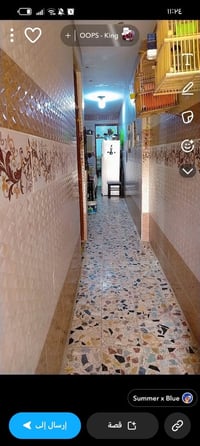 بيت مساحه 100 متر الواجه 5في20 مدخلين استقبال وممر وحلولي وغرفه الطابق...