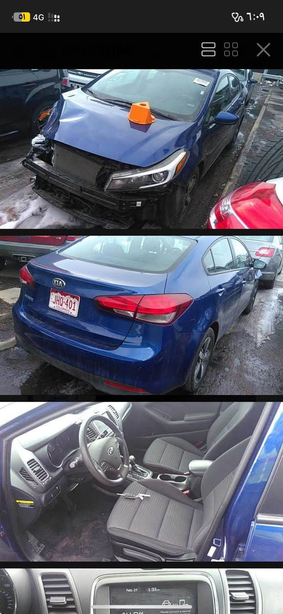 سلام عليكم 
Kia Forte 2018 حادث موضح بالصور 
تبريد جديد +لايت زنون 
سنوية 25 بسمي تحويل مباشر
السعر 115 للإستفسار الإتصال على ***********
مكاني الرميثة
