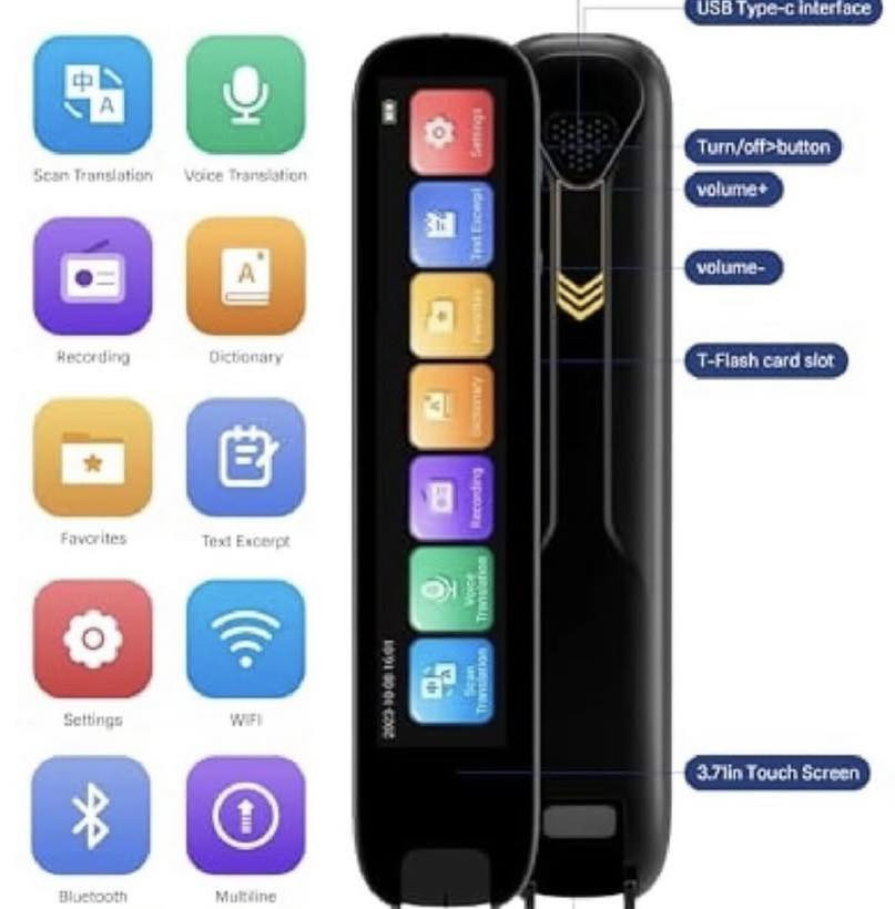 +* ترجمة صوتية مباشرة
ترجمة فورية من الصور والنصوص (OCR)
قاموس مدمج + حفظ المفضلة
بلوتوث + واي فاي
شاشة لمس 3.7 إنش
يدعم كرت ذاكرة
شحن Type-C سريع
مثالي للسفر، الدراسة، الاجتماعات, والتعلّم
• جهاز واحد... حلول لغوية بلا حدود
٢ للطلب واتساب: ***********
Electronz | الكترونز
أحدث الإلكترونيات بين يديك
