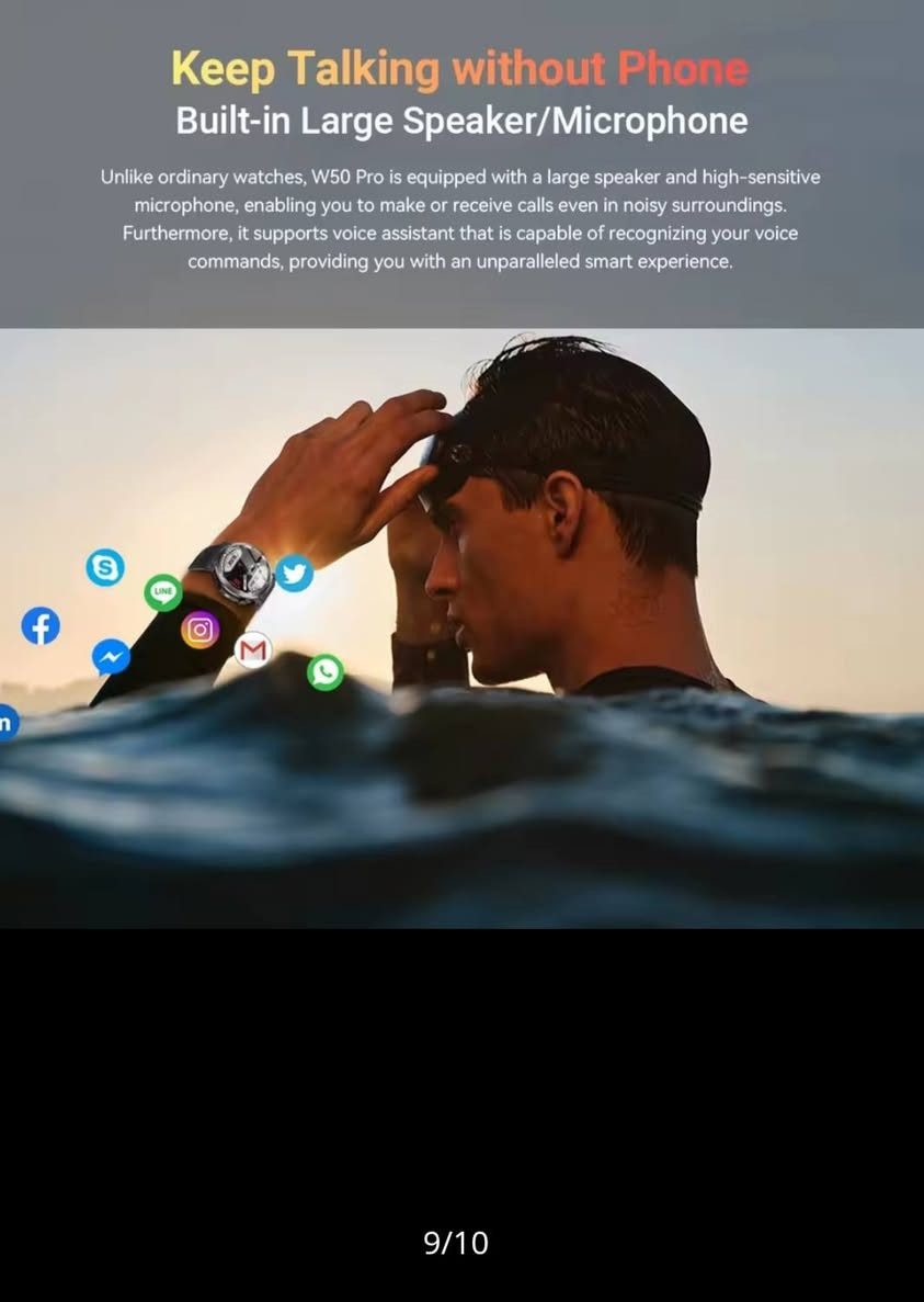 عرض الكل
الـ Blackview W50 Pro هي ساعة ذكية متينة تتميز ببطارية ضخمة 960mAh وعمر بطارية طويل، شاشة 1.45 بوصة HD واضحة، مكالمات بلوتوث، مصباح LED ساطع، وتصنيف IP68 لمقاومة الماء والغبار، مع دعم لمئات أوضاع الرياضة وميزات تتبع الصحة، مما يجعلها مثالية للأنشطة الخارجية. 

الميزات الرئيسية:

تصميم متين: مقاومة للماء والغبار بمعيار IP68، ومصنوعة بمواد تتحمل الظروف القاسية.

شاشة كبيرة: شاشة لمس ملونة بحجم 1.45 بوصة ووضوح عالي (HD 360x360) لعرض واضح.

بطارية تدوم طويلاً: بطارية كبيرة بسعة 960mAh وعمر بطارية يصل إلى 30 يومًا في الاستخدام العادي.

مكالمات بلوتوث: تدعم اتصال بلوتوث مزدوج يسمح بالرد على المكالمات ورفضها مباشرة من الساعة.

مصباح LED قوي: مزودة بمصباح يدوي LED ساطع وموثوق.

تتبع صحي ولياقة: تتضمن مستشير معدل ضربات القلب ومئات أوضاع الرياضة.

ميزات إضافية: تصميم مريح بحزام سيليكون، شحن مغناطيسي، واجهة قابلة للتخصيص (Customizable Dials).


**إذا كنت صاحب هذا الإعلان وتريد حذفه لأي سبب، رجاءا أرسل رسالة إلى الدعم الفني**