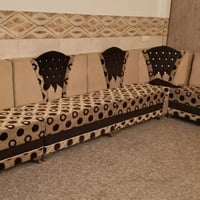 طقم ١٤ نفر زاويتين • سفنج جديد • ميز زجاجي ٤ كراسي