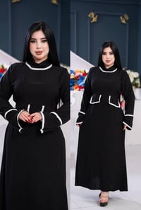 فستان تركي • سواد فاحم • فري سايز ١١٠كغ