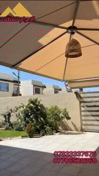 من اعمالنا المنفذة  في مجمع الزيتون مظلات هرمية بمساحة(30م) بقماش نت ا...