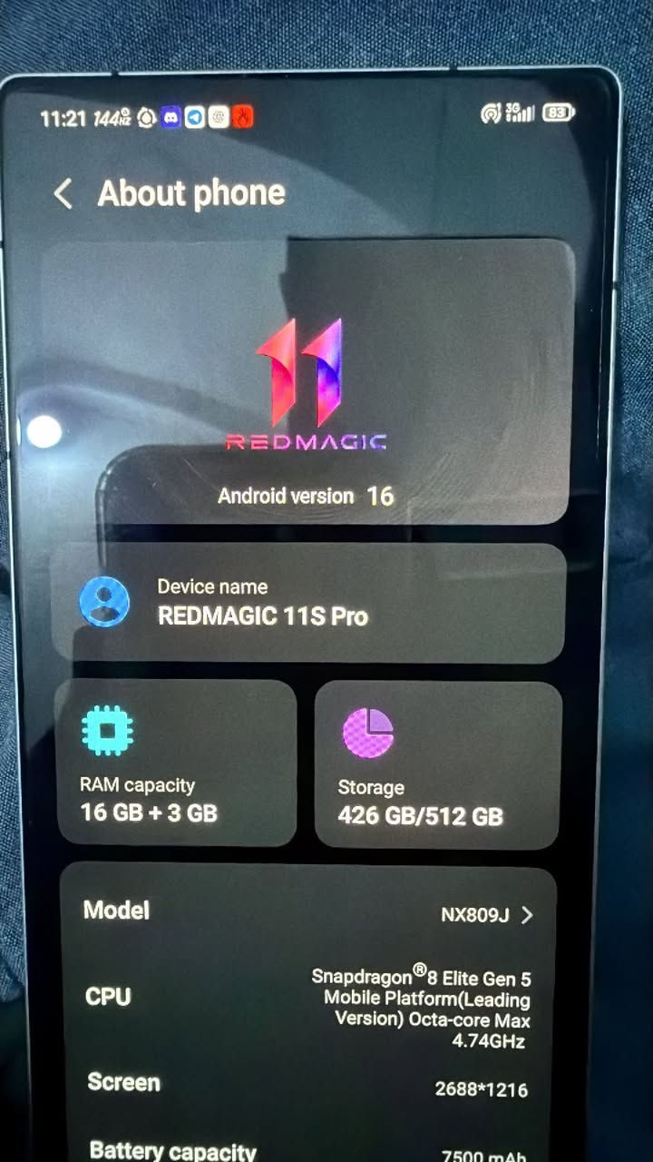 للبيع REDMAGIC 11S Pro
ذاكرة 512 /16 

📅 الاستخدام: 3 أيام فقط
💰 السعر: 1,280,000 دينار عراقي (قابل للتفاوض للجاد)
📍 الموقع: سامراء 

✅ نظافة: 100%
🔋 عدد مرات الشحن: مرتين فقط
📦 كامل الملحقات مع الكرتون والشاحن الأصلي
❌ لا توجد أي خدوش أو مشاكل

سبب البيع: التحويل إلى iPad Pro

ملاحظه قبل لا تعلق سعر جديد مليون 390  واقل ممكن شي بسيط 
مقابل استخدام 3 ايام نقص 100 الف هوه سعر جدا مناسب 

***********
