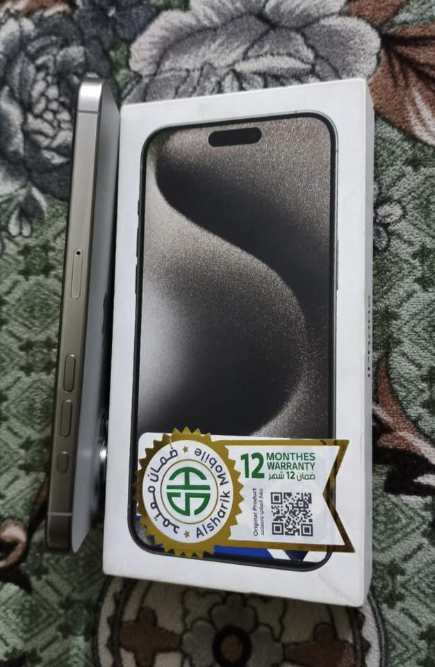 آيفون 15برو ماكس
لون تيتانيوم 

شرق اوسط  ماستر

نظافة 💯

شرق اوسط  ماستر AA/A  

كفالة مكفول ما مفتوح نهائيا .وتر بروف .

نظافة 💯 ب 💯 

بطارية  91%   

مشحون ٢٨٧ مره 

ذاكرة 256

السعر  1150مليون وميه وخمسين 

ملحقاته كبل الأصلي مالته فقط 

مكاني بابل الكفل

اتصال فقط ما موجود على نت 
***********
