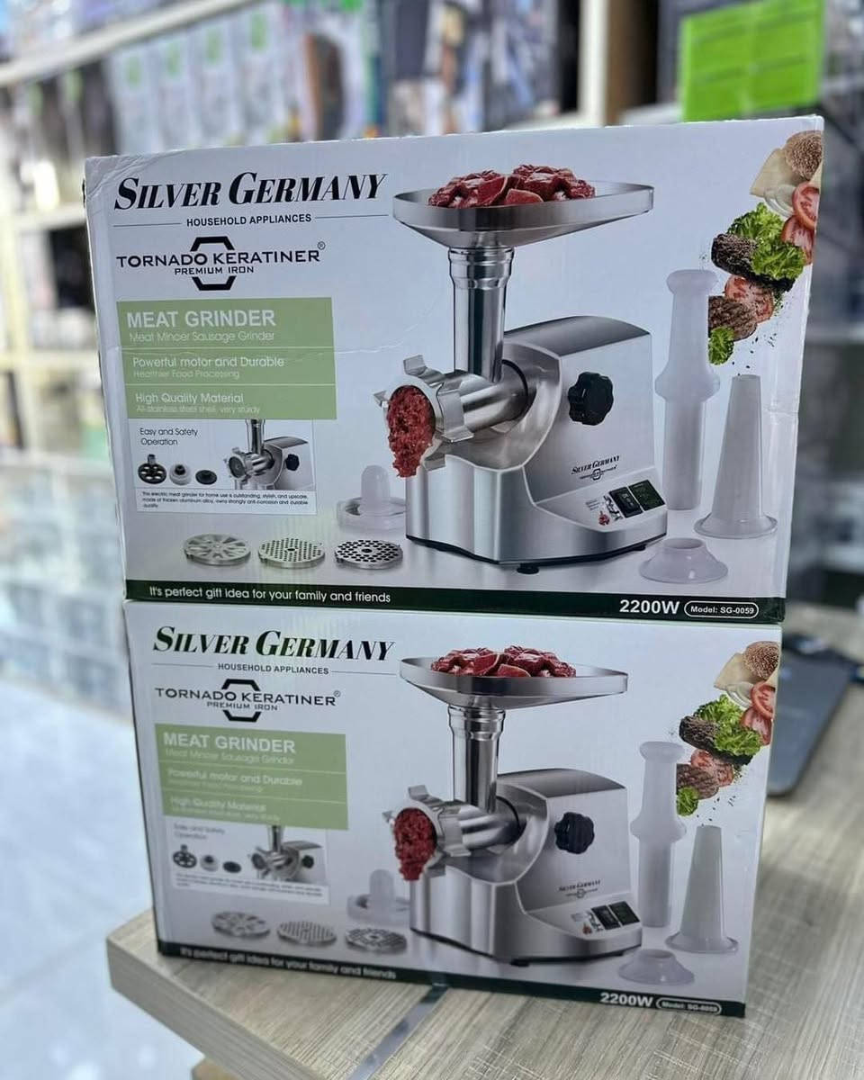 🔥 مثرامة لحم – شرط دشالي حديد 💪 🔥
قوة + تحمّل + أداء عالي 👌 سلفر ألماني 
✅ شرط دشالي حديد – عمر أطول
✅ 2200 واط – فرم سريع وقوي
✅ 3 مصافي: خشن / وسط / ناعم
✅ هيكل ستانلس ستيل
✅ ملحق سجق وكبة
السعر 100 الاف 
📍 العنوان:
الفلوجة – حي الجمهورية – تقاطع العيادة الشعبية مقابل مدرسة الجمهورية الابتدائية
معرض الراوي للتبضع
🚚 خدمة التوصيل:
داخل الفلوجة: 2000 دينار
جميع المحافظات: 5000 دينار
📞 واتساب: ***********
