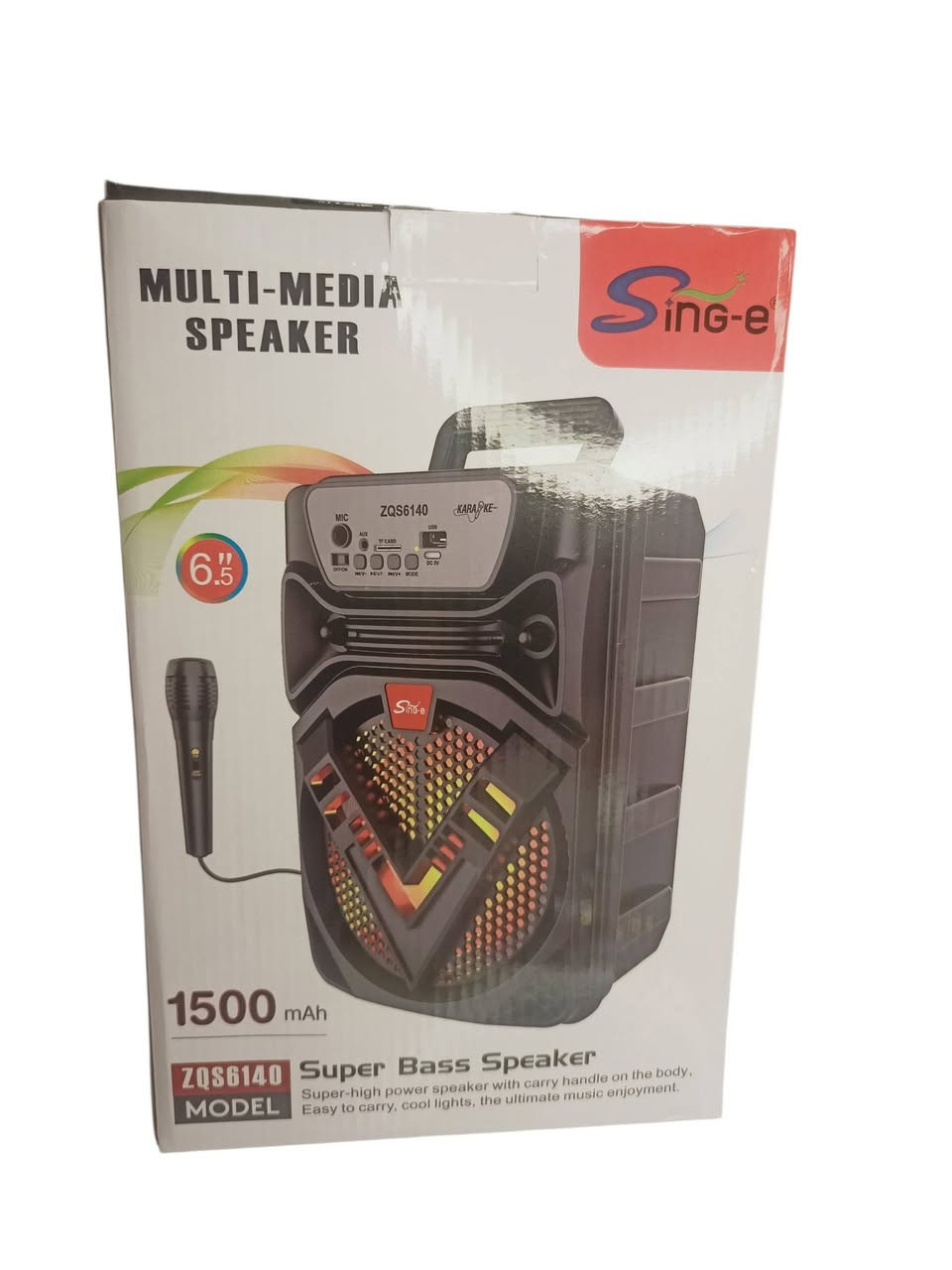 سماعه sing-g نسخه zqs6140
مواصفات 
بطاريه كبيره mah 1500
مع مايك 
 منفذ رام + USB + AWX
مع راديون 
تكون بحجم كبير  ارتفاع 30سم  عرض 20سم
سعر 25 
للطلب واتساب *********** 
أو ماسنجر
