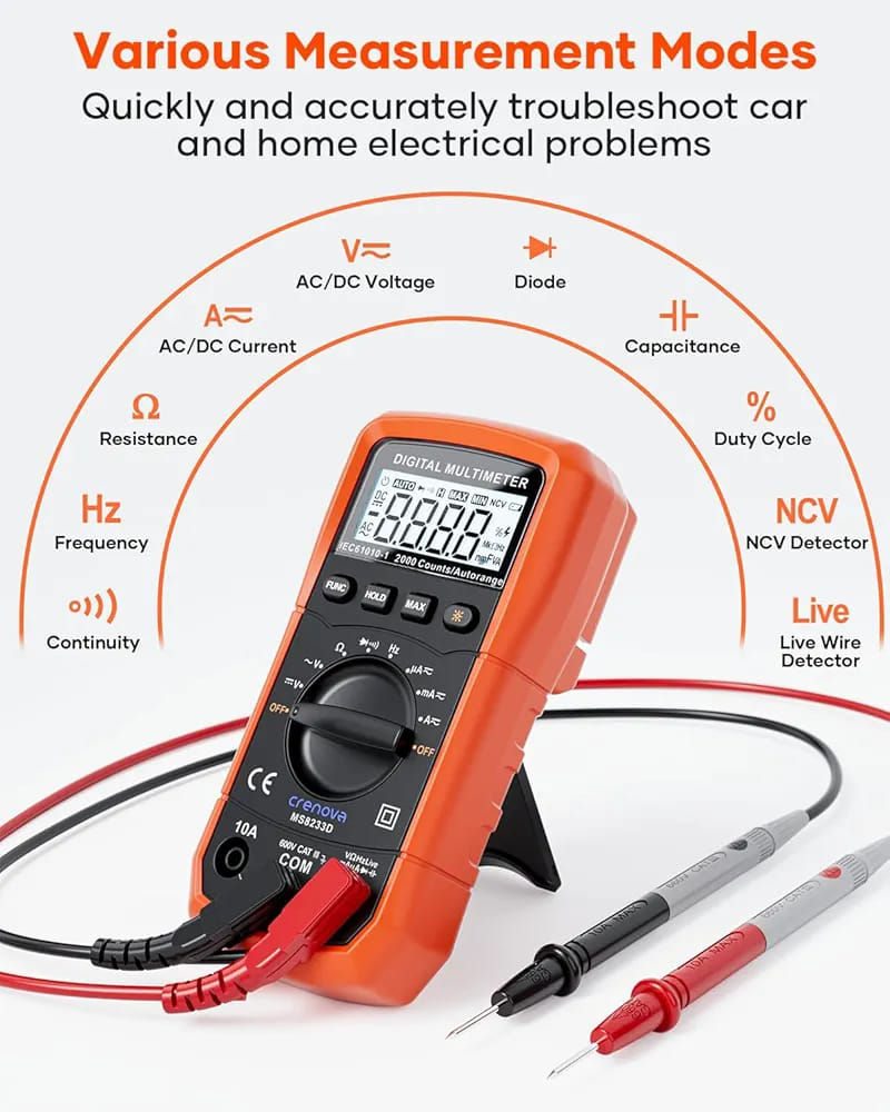 السعر 25الف
كرينوفا مقياس رقمي متعدد، مقياس فولتميتر تلقائي المدى مقياس التيار الكهربائي مقياس الاوم متعدد الدائرة مع شاشة LCD باضاءة خلفية، جهاز اختبار محمول يقيس تيار متردد/تيار مستمر، ترانزستور ثنائيات


**إذا كنت صاحب هذا الإعلان وتريد حذفه لأي سبب، رجاءا أرسل رسالة إلى الدعم الفني**