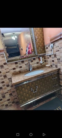 مغسلة صالون مرمر ستل ستيل شغل فصال وتزكام جدا نظيفة الضرر فقط فطور بال...