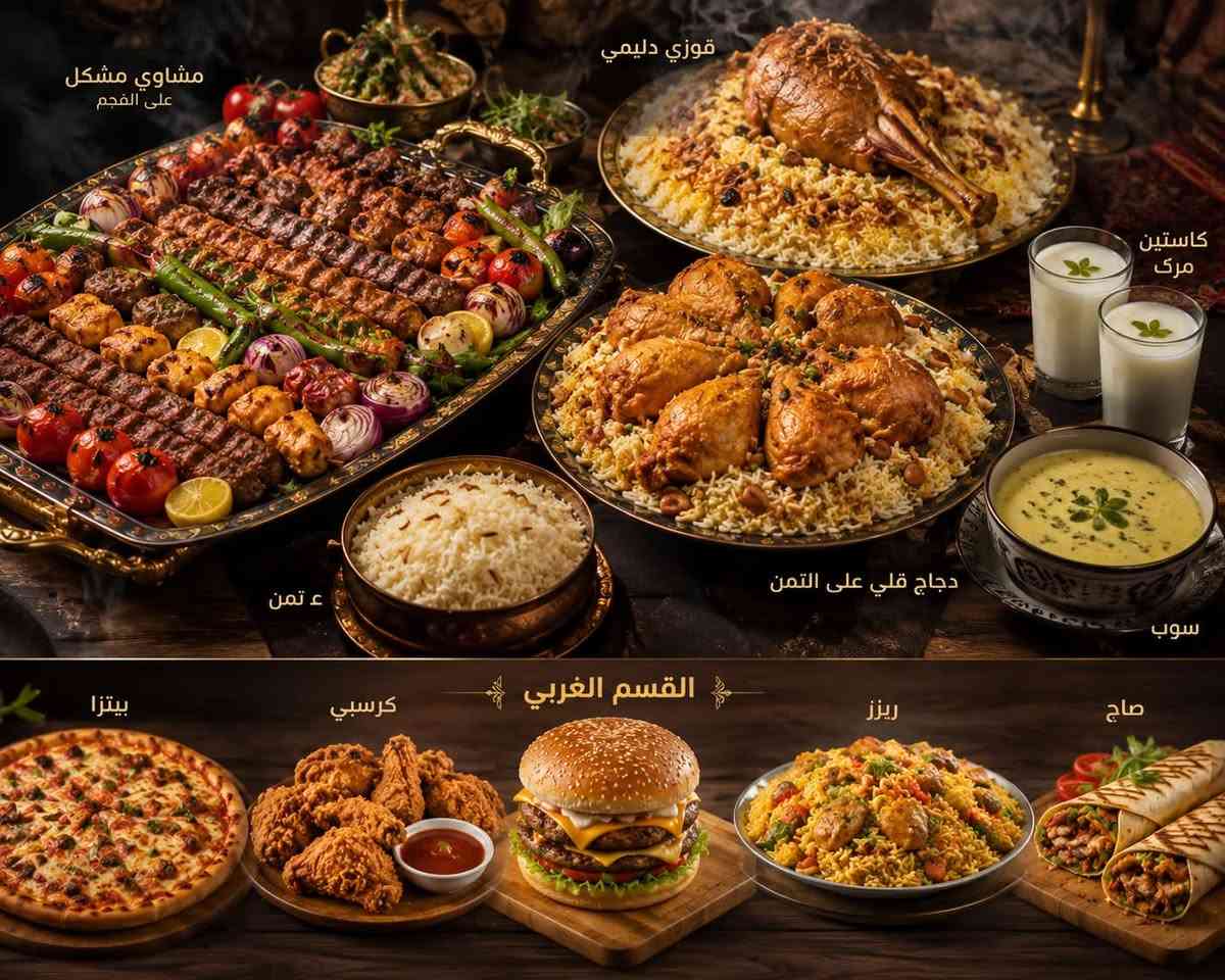 � الجوع ممنوع بعد هالمنشور! 🤤🍽️

إذا نفسك بأطيب الأكلات… مكانك عدنا 😍

🥩 كباب دبل
🍢 مشاوي صينية
🍚 تمن ومرك
🍖 قوزي
🍗 دجاج تشريب
🍗 كرسبي
🍕 بيتزا
🍛 ريزو
🌯 صاج
🧀 فنكر
🍔 برگر

كلها بطعم يخليك ترجع مرة واثنين وثلاثة! 😋❤️

📍 زورونا وخلي أول لقمة تحچي عن الجودة.
📞 للحجز والطلبات اتصل ***********

#مطعم_احمد_عماد #كباب #مشاوي #قوزي #كرسبي #بيتزا #برگر #صاج #ريزو #أكل_عراقي #ألذ_ط
