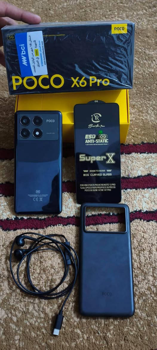 جهاز pocox6. Pro5Gنضافه90%100مستخدم شي قليل اخوه الجديد التواصل خاص او عن طريق الرقم***********
