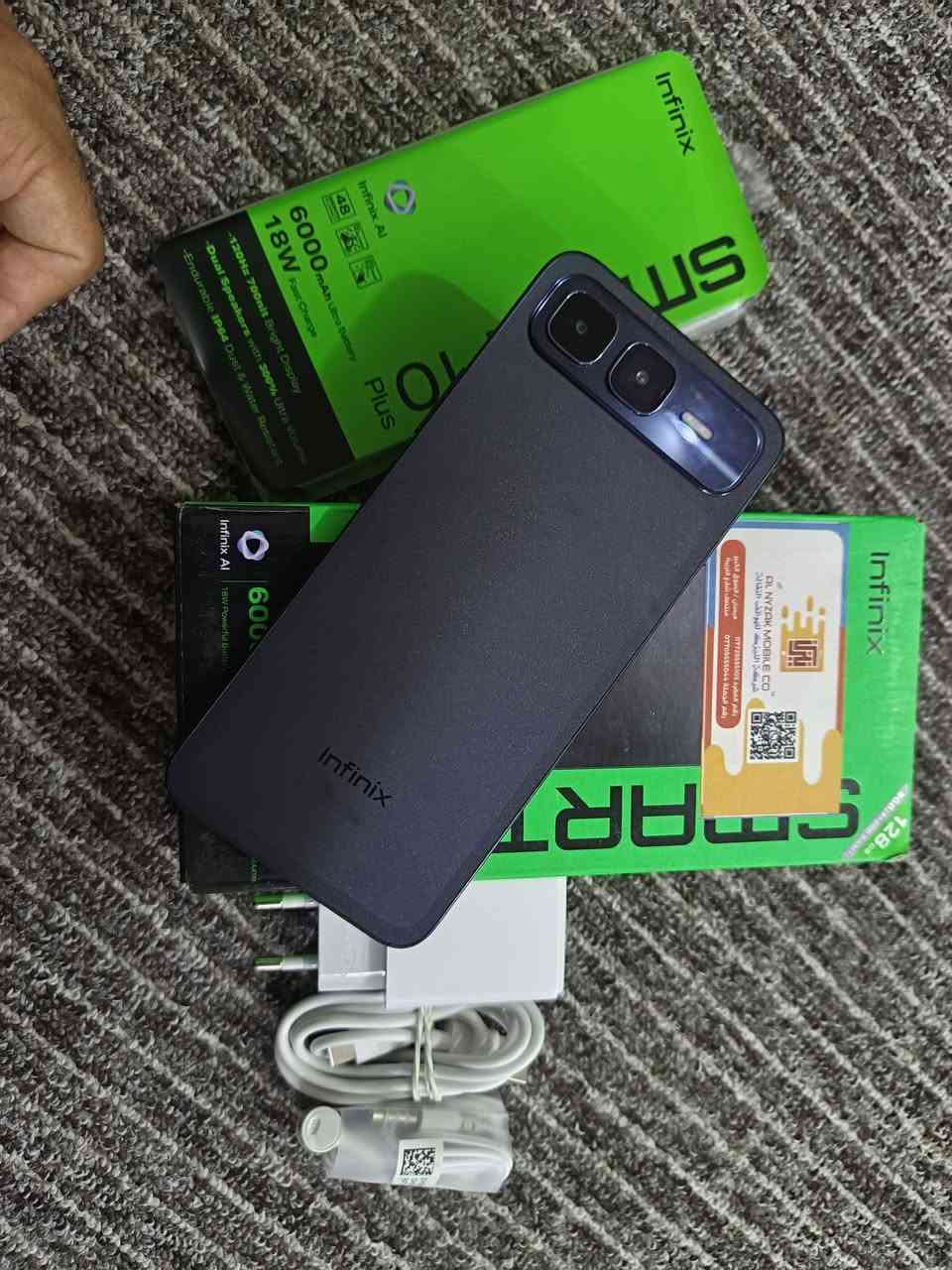 Infinix Smart 10 Plus 
مستخدم  نظيف استخدام قليل

مواصفات:- 

- شاشه جهاز 120 فريم 

- يتميز الهاتف بشاشة 6.67 بوصة HD+ LCD، وبطارية 6000 مللي

- شحن سريح 18 واط 

- ذاكرة تخزين داخلية 128 كيكابايت ورام 8

- يدعم الهاتف تقنية NFC
مقاوم للماء والغبار
 ويأتي بنظام تشغيل Android 15 مع واجهة XOS 15.1.

ملحقات كارتون وشاحنة وهيتفون نقص فقط الحافظة ما وياه

السعر 160 الف

شراي اتصل ‏‪***********‬‏
