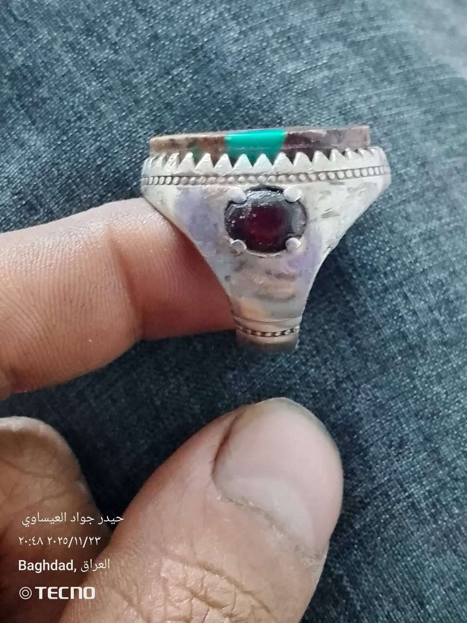 سلام عليكم خاتم نيشابور فضة عراقيه 925للبيع سعر 15الف مكان الكاظمية ***********
