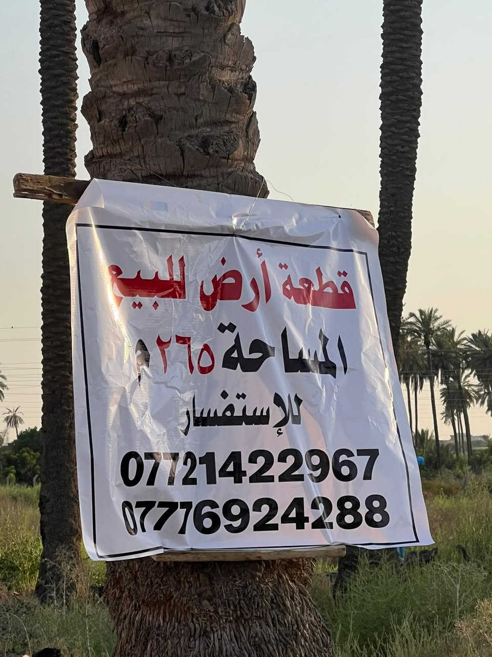 قطعة ارض للبيع المساحة 265حي السلام باب الجزيرة الثانية للستفسار ***********
