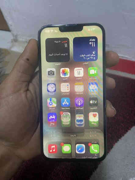 سلام عليكم ايفون ١٣ برو ماكس شاشه تعلك ضهر مكسور شاصي شوفة عينك فيس ايدي شغال كامرات شغاله ماعده 5x سعره 325اخوان هاذ سعر نهائي غير هاذ السعر مابيع لاتعب روحك مكاني بصره ***********
