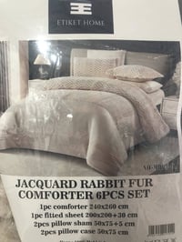 لحاف قديفة فرو • كينج سايز • طقم ٦ قطع