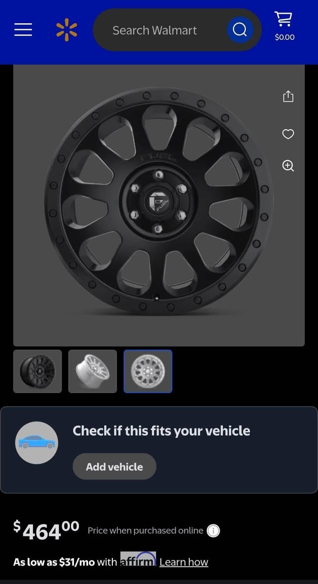 يوجد ويل نوعيه فيول FUEL حجم 20 
الأمريكي الاصلي وليس التجاري مع تاير جبلي تخم  نظيف كلش 6 براغي يرهم على ( FJ / تاهو/ رام/ سلفادور / همر / جيب رانكلر / GMC ) وغيرها 
قياس التاير الجبلي LT 295/55/20R 
سعره بل موقع فقط الويل 18 ورقه ونص تكدر تشوفه تبحث عليه 
اني اريده تخم كامل ب13 ورقه مع التايرات الجبلي نظيف كلش غير متواجد على النت الاتصال *********** واسف على الإطالة
