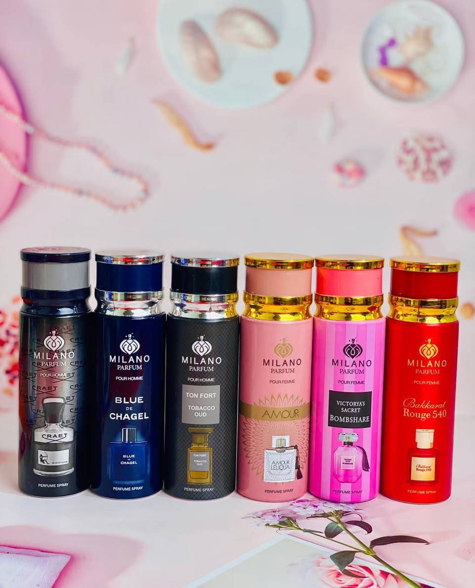 ✨💎 عطور MILANO PARFUM الفخمة الانكليزية 💎✨
مجموعة عطور مميزة تجمع بين الأناقة والثبات العالي 🌸🔥
اختاري عطرك حسب ذوقك وخلي حضورك مختلف بكل مكان 😍

🌟 الأنواع والنكهات:
🖤 CRAET (أسود)
نكهة رجالية فخمة ✨
🌿 منعش + خشبي + لمسة عود

💙 BLUE DE CHAGEL (أزرق غامق)
عطر رجالي كلاسيكي 💎
🌊 منعش + حمضيات + ثبات قوي

🖤 TON FORT TOBACCO OUD (أسود)
عطر شرقي جذاب 🔥
🍂 تبغ + عود + دافئ وثقيل

🌸 AMOUR (زهري فاتح)
أنوثة ناعمة 💖
🌺 وردي + حلو + رومانسي

💗 VICTORYA’S SECRET BOMBSHARE (زهري غامق)
عطر بناتي جذاب 😍
🍓 فواكه + زهور + منعش

❤️ Bakkarat Rouge 540 (أحمر)
عطر فخم لا يُقاوم 🔥
🍯 عنبر + زعفران + سكر محروق


**إذا كنت صاحب هذا الإعلان وتريد حذفه لأي سبب، رجاءا أرسل رسالة إلى الدعم الفني**