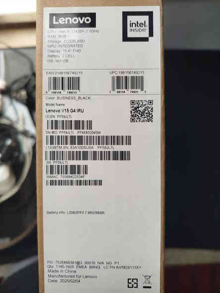 السلام عليكم 
لابتوب Lenovo V15 G4 للبيع الجهاز اوبن بوكس نضافة 100% مشحون مره واحده فقط المواصفات :
المعالج : core i5 13th H 
التخزين : 512GB 
الرام : 8GB 
كرت الشاشه : مدمج 4GB
الشاشه : 15.6 FHD 
الون : اسود 
الشاحنه : 65W
النظام : انصب اي نظام انته تريده 
السعر : 570.000 وبي مجال للطيبين أن شاء الله 
المكان : النجف \ كوفه
يوجد توصيل محافظات
.
