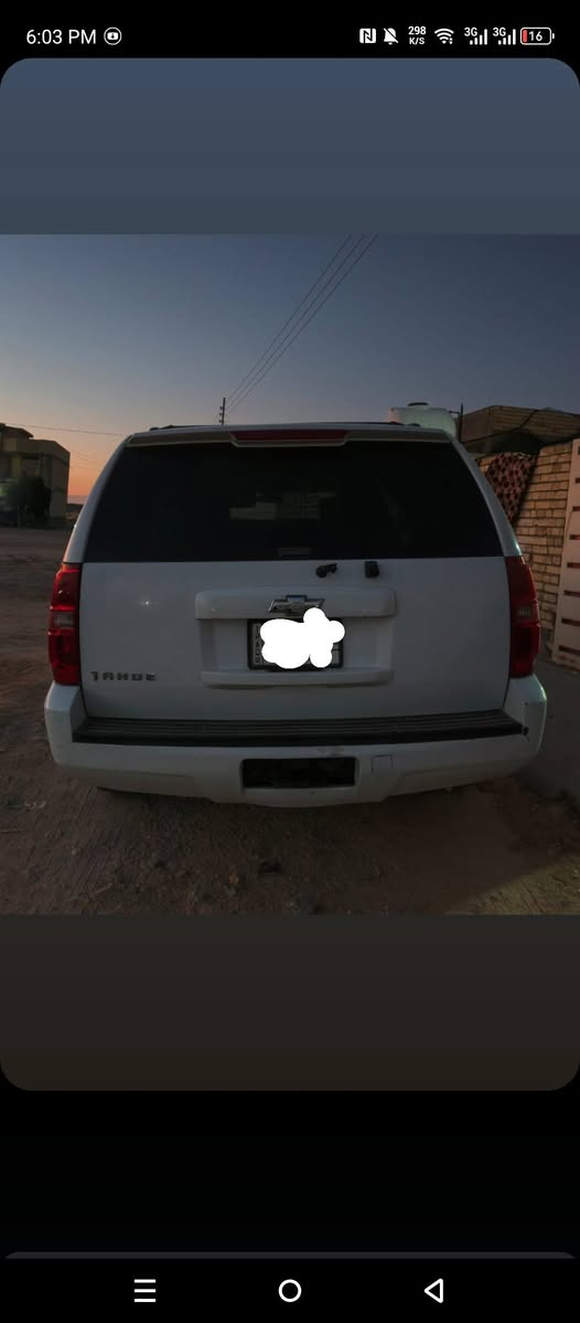 السلام عليكم
سياره تاهو مديل 2009 المكان كربلاء بس المحرك قليل بي التبخير سعرها 165 
رقم المبايل /***********
