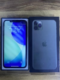 ايفون 11برو ماكس ذاكره 256  باتري76   الجهاز شغال بالكامل   فقط فيس اي...