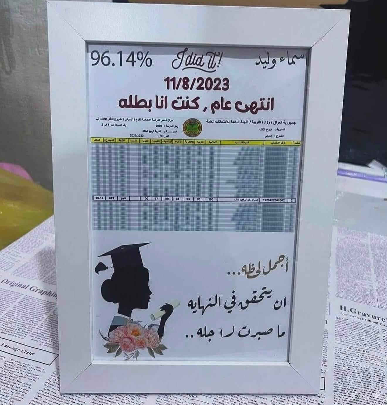 لوحات تخرج ونجاح جوده عاليه وانسب الاسعار
متوفر اطار ابيض واسود وايضا متوفر بورد خشب 
التوصيل داخل العزيزيه مجاني


**إذا كنت صاحب هذا الإعلان وتريد حذفه لأي سبب، رجاءا أرسل رسالة إلى الدعم الفني**