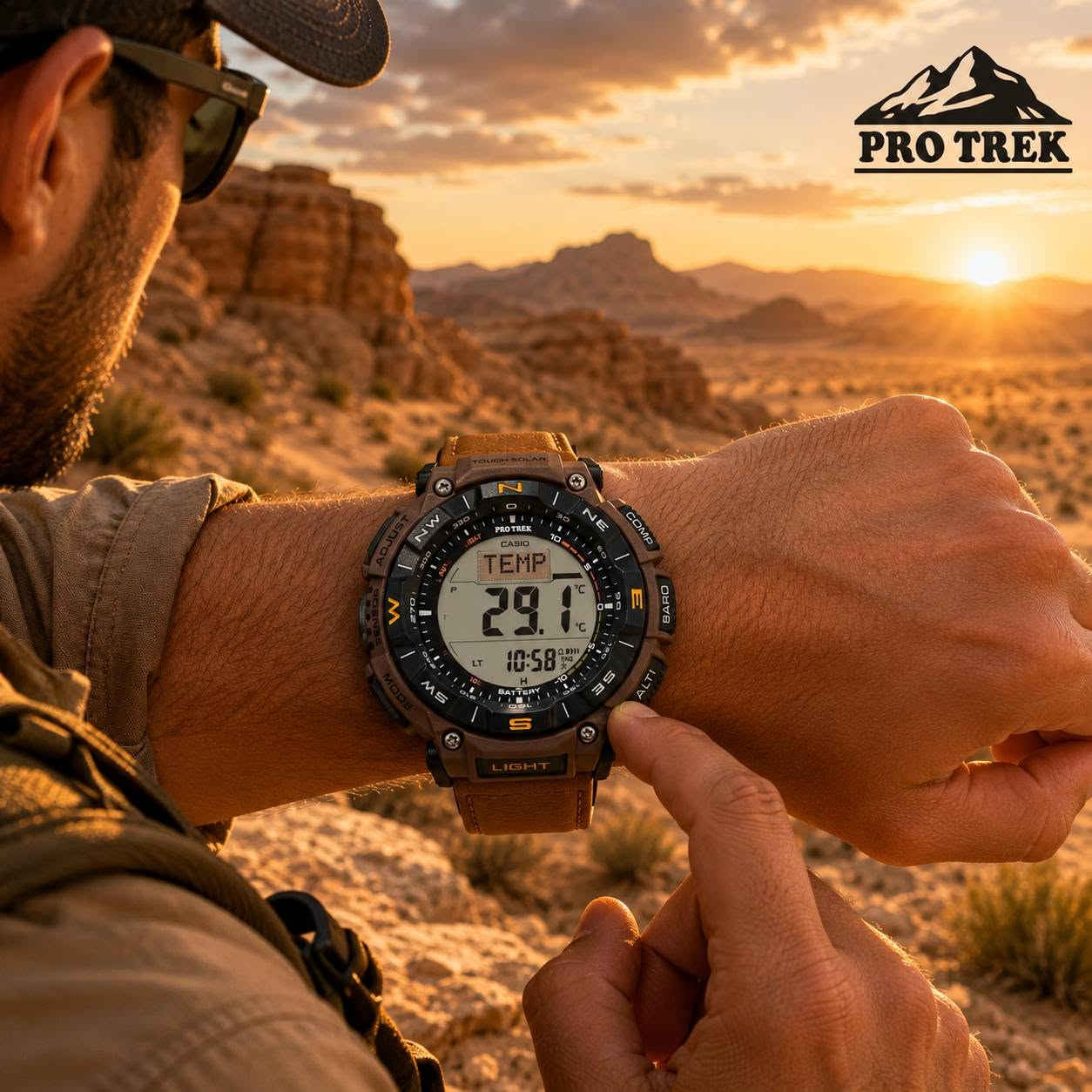 PRG-340L -5 
افضل ساعة ممكن تهديها.
. أبرز المواصفات والمميزات الأساسية:
☀️ Tough Solar: شحن بالطاقة الشمسية.
🧭 بوصلة رقمية لتحديد الاتجاهات.
📈 مقياس الارتفاع (Altimeter).
🌡️ مقياس درجة الحرارة (Thermometer).
🌤️ مقياس الضغط الجوي (Barometer) مع تنبيه تغيرات الطقس.
💡 إضاءة LED تلقائية ليلية.
🌍 التوقيت العالمي لعدة مدن حول العالم.
⏰ 5 منبهات يومية وإشارة رأس الساعة.
⏱️ ساعة إيقاف (Stopwatch) ومؤقت عد تنازلي.
📅 تقويم تلقائي كامل.
🔋 مؤشر مستوى شحن البطارية.
💧 مقاومة للماء حتى 100 متر.
🏔️ مصممة للرحلات البرية والتخييم وتسلق الجبال.
مناسبة لـ:
الرحلات البرية.
التخييم.
الصيد.
تسلق الجبال.
عسكرية.
الاستخدام اليومي لمحبي الساعات الرياضية الخارجية.


**إذا كنت صاحب هذا الإعلان وتريد حذفه لأي سبب، رجاءا أرسل رسالة إلى الدعم الفني**