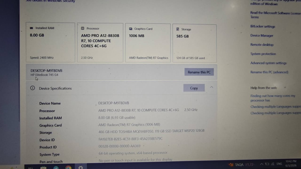 سلام عليكم  لابتوت
HP EliteBook 745 G4

بي m.2__128 
Hdd500 GB

 بس بطاريه رايدله تبديل 
ولمواصفات موجوده بل صور  

مكاني نجف  الكوفه  ماعدي توصيل 

سعر  300 وبيه مجال


**إذا كنت صاحب هذا الإعلان وتريد حذفه لأي سبب، رجاءا أرسل رسالة إلى الدعم الفني**
