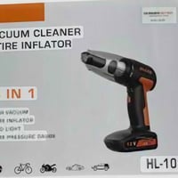 مكنسة كهربائية ومنفاخ إطارات 4 في 1 مكنسة سيارة منفاخ إطارات ضوء LED م...