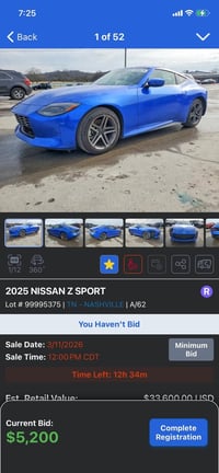 نيسان 400z • ٢٠٢٥ • مزاد كوبارت