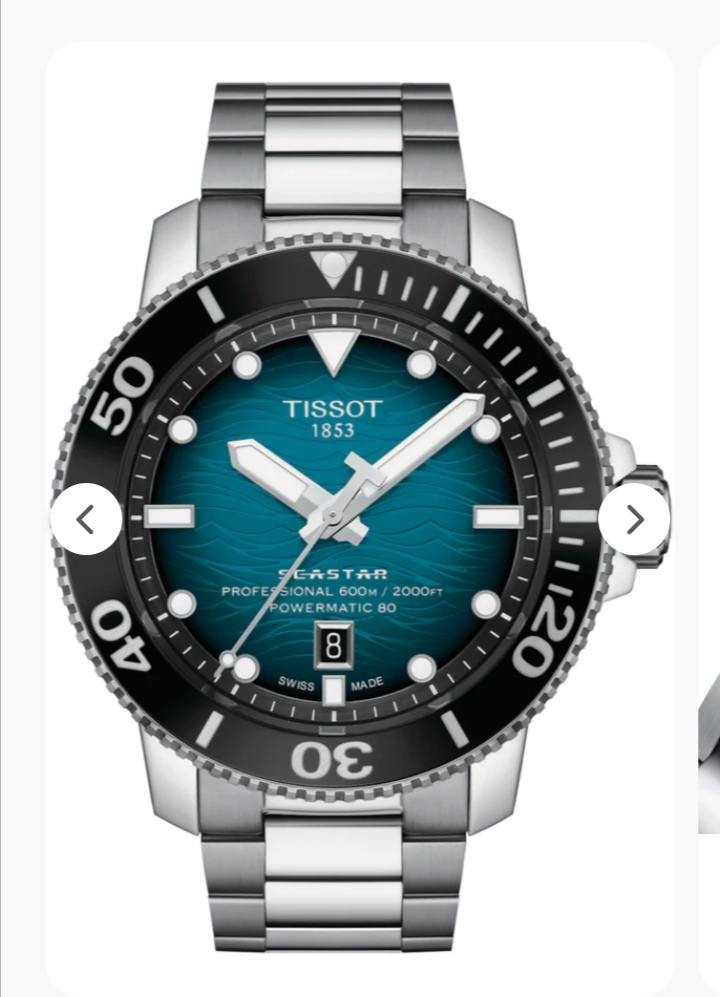 ساعة تيسو سيستار أصلي 2000 بروفيشنال باورماتيك 80  T120.807.11.091.00
ساعة تجمع بين الأداء العالي والتصميم الأنيق. تتميز هذه الساعة السويسرية الصنع بإطار دوار أحادي الاتجاه من السيراميك
مقاومة للماء حتى عمق 600 متر، 
ميناء أخضر متدرج خلاب، 
تعمل الساعة بحركة باورماتيك 80، تضمن لك الدقة والموثوقية 
نوع السير ستانلس ستيل
نوع الجام زفير مقاوم للخدش
الساعه كامله الملحقات 
الساعه جديده لوك غير مستخدمة كاملة الملحقات مع الملسقات و تغليف
السعر : 650$
تفاصيل اكثر موضحه كامله بالصور


**إذا كنت صاحب هذا الإعلان وتريد حذفه لأي سبب، رجاءا أرسل رسالة إلى الدعم الفني**