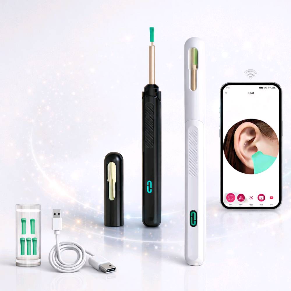 منظف الأذن الذكي بالكاميرا NK3 – Wireless Visual Earpick

• جهاز تنظيف أذن ذكي مزوّد بكاميرا يعرض صورة داخل الأذن مباشرة على الهاتف عبر الاتصال اللاسلكي، لتتمكن من تنظيف الأذن بدقة ومتابعة العملية عبر التطبيق.

• عرض مباشر على الهاتف
يعرض صورة داخل الأذن عبر تطبيق الهاتف باستخدام اتصال WiFi، ويعمل مع أجهزة Android و iOS.

• كاميرا بدقة HD
مزود بكاميرا مع مستشعر صورة CMOS لعرض صورة واضحة أثناء الاستخدام.

• اتصال لاسلكي عبر التطبيق
يتم التحكم وعرض الصورة عبر تطبيق HND بعد الاتصال بشبكة WiFi الخاصة بالجهاز.

• تصميم قابل للشحن Type-C
بطارية مدمجة قابلة للشحن بسعة 130mAh مع شحن عبر Type-C.

• حساس جاذبية ثلاثي المحاور
مزوّد بـ 3-Axis Gravity Sensor للمساعدة في استقرار الصورة أثناء الاستخدام.

 • السلسلة: NK3 Series
 • معيار الشبكة: IEEE 802.11 b/g/n
 • التردد: 2.4GHz
 • سرعة نقل الصورة: 30fps
 • مستشعر الصورة: CMOS
 • جودة الصورة: HD
 • القطر الداخلي للعدسة: 3.6mm
 • البعد البؤري: 15mm – 20mm
 • البطارية: 130mAh
 • وقت العمل: حوالي 35 دقيقة
 • وقت الشحن: حوالي 60 دقيقة
 • مدخل الشحن: DC 5V / 150mA
 • نوع الهوائي: مدمج
 • درجة حرارة التشغيل: ‎-10°C إلى ‎50°C
 • المستشعر: Gravity Sensor ثلاثي المحاور
 • الشحن: Type-C
 • الاتصال: Wireless WiFi
 • متوافق مع: Android / iOS

محتويات العلبة:
 • جهاز تنظيف الأذن بالكاميرا
 • كتيب المستخدم (User Manual)