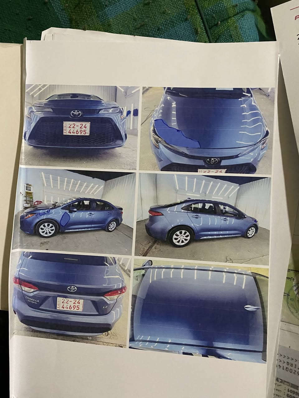 سلام عليكم
كورلا 2022 le 
ضرر فقط بارد بدون دواخل 
بي نضام تشغيل ع بعد شغل شركة امريكا 
ماشية سيارة 80 الف km 
داخل السياره بيجي مو اسود 
 بالعراق صار بي ضرر بالباب الخلفي شخطه مال باسكل 
السياره مكفوله من كل شي 
 سعر سياره 158$ 
وبي مجال 
رقم اربيل 
عنوان السيارة محافظة ديالى
رقم المبايل ***********
