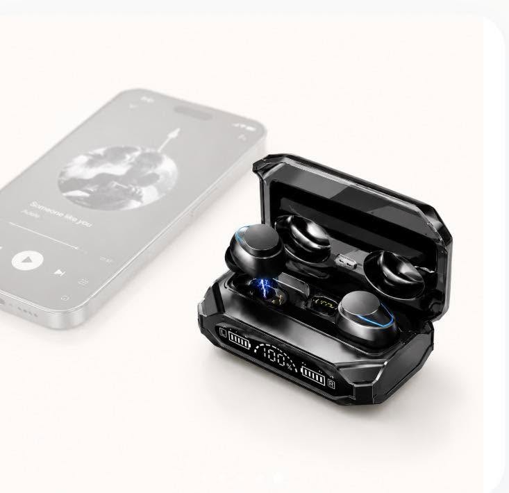 سماعة أذن لاسلكية M41 Hi-Fi Bluetooth V5.3 مع شاشة عرض رقمية ثلاثية
• سماعة أذن لاسلكية True Wireless بتصميم مدمج مع علبة شحن مزودة بشاشة عرض رقمية ثلاثية لعرض حالة البطارية.

• تدعم اتصال Bluetooth V5.3 للاقتران مع الأجهزة المتوافقة.

• مزودة بوحدة صوت (Moving Coil) مقاس 8 مم.

• تدعم التحكم باللمس (Fingerprint Touch).

• تدعم المساعد الصوتي Siri Voice Call.

• مدى اتصال لاسلكي يصل إلى 10 أمتار في الظروف المناسبة للاستخدام.

• وقت تشغيل للموسيقى يصل إلى حوالي 5 ساعات لكل شحنة للسماعات.

• الموديل: M41
• النوع: True Wireless Headset
• إصدار البلوتوث: V5.3
• شاشة العرض: Three-Screen Digital Display
• حجم وحدة الصوت: 8 مم (Moving Coil Unit)
• مدى الإرسال: 10 متر
• وقت الشحن: حوالي ساعتين
• وقت الاستعداد: 280 ساعة
• تشغيل الموسيقى: حوالي 5 ساعات (Earbuds)
• ملفات الاتصال المدعومة: A2DP / HFP / HSP / AVRCP
• جهد الإدخال: 5V ⎓ 1A
• جهد الإخراج: 5V ⎓ 1A

محتويات العلبة:
• سماعتا أذن لاسلكيتان M41
• علبة شحن
• دليل الاستخدام
الحجز والاستفسار خاص


**إذا كنت صاحب هذا الإعلان وتريد حذفه لأي سبب، رجاءا أرسل رسالة إلى الدعم الفني**