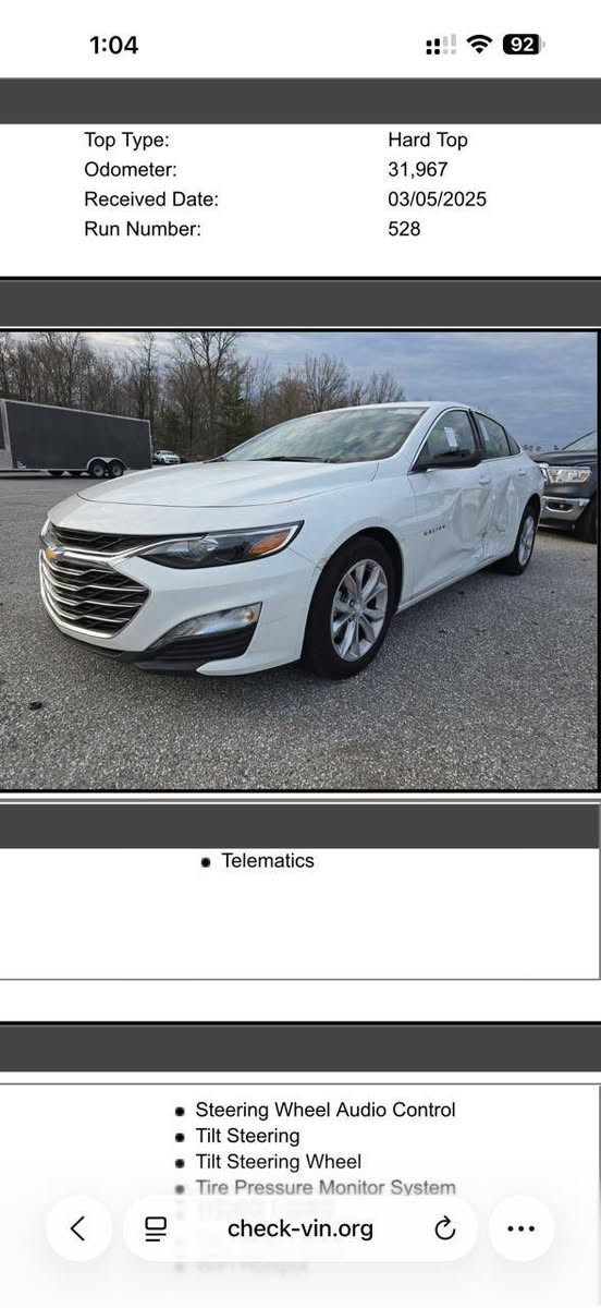 السلام عليكم
ماليبو وارد امريكي
موديل 2024
رقم اربيل  الانكليزي شرط التحول او الوكاله
شاشه كبيره تدعم الكار بلي
تحديد سرعه 
تحديد مسار 
قياده ذاتيه 
ماشيه ٣٣
جناح شركه 
ويل 18 
تحكمات استيرن 
ثلاث انطمه قياده 
صور الحادث بلمنشور 
السعر 150  

رقم الهاتف ***********
