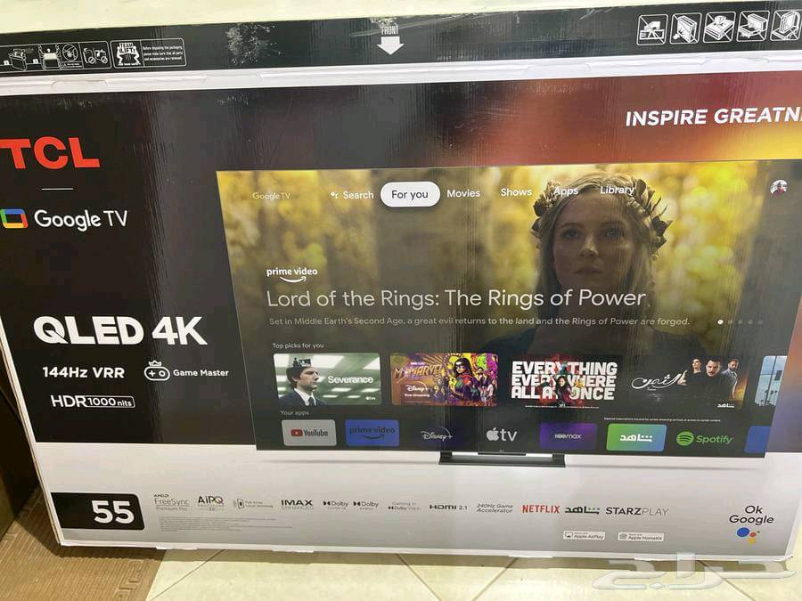 السلام عليكم شاشة tcl c745 حجم 55 نظافة ١٠٠ اخت الجديدة كل اغراضه وياه ماعدى بس الكارتون ذابيها سعرها 550 وبي مجال كلش بسيط مكاني بغداد متواجد واتساب ***********