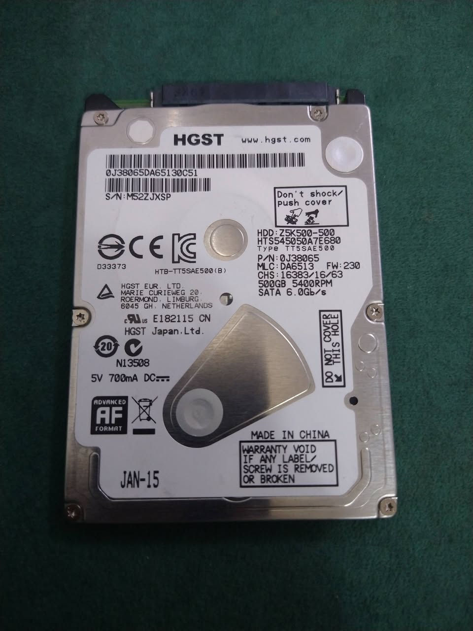 هارد hdd 500G
اصلي توشيبا 
سعر البيع 20 الف 
متوفر توصيل


**إذا كنت صاحب هذا الإعلان وتريد حذفه لأي سبب، رجاءا أرسل رسالة إلى الدعم الفني**