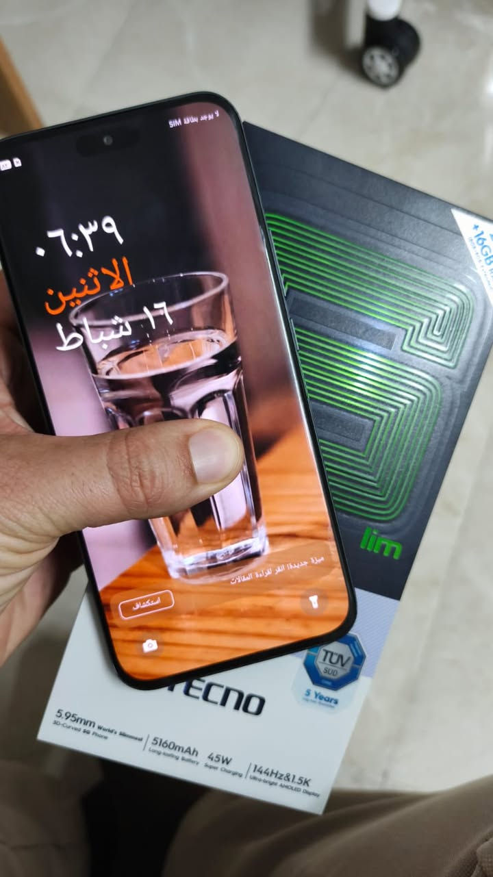 Tecno Pova Slim 5G
ذاكرة 256 عشوائية 16

جهاز مواصفاته فوك الخيال انحف جهاز صدرته شركه تكنو بلاستخدام راقي كلش 

معالج Mediatek Dimensity 6400 ثماني النواة (2×2.5GHz + 6×2.0GHz) مع GPU Mali-G57 MC2 لأداء قوي في الألعاب والتطبيقات. ذاكرة 8GB RAM مع تخزين 256GB لتعدد المهام وتخزين الملفات الكبيرة. كاميرا مزدوجة 50MP + 2MP مع فلاش LED وتصوير 1440p، وكاميرا سيلفي 13MP.

السعر 210 وبي مجال 

مكاني نجف حي السلام 

***********

ملحقاته كامله .
