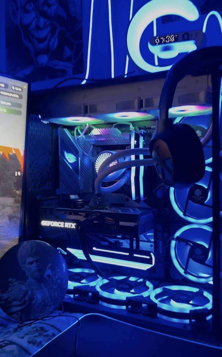 1-Core i9 10900 CPU
2-Ram- 24 GB /T.Force
3-SSD 256/HHD 1T
4-Asus Mainboard ROG STRIX
Z590-A GAMING WIFI

5-GPU- RTX 4060 8Gb Ge Force
6 Fan RGB 
Coler 3 fan RGB (DrakFlash)
NVME 1000
—
Moniter (2)
165 hz /27 / msi
144 hz /32/
—
Kebord 
Akko 
Black&Silver 5075B Plus
———
كورسيك - كاميره -هيدسيت-ماوس-سپيكر-مايك-بات ماوس ئ(ارجيبى)🎁
(***********)
950
