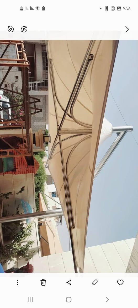 ✨ الماهر للمظلات 
المظلات الهرميه  غطاء المظلة  كوري واسترالي مصمم للأجواء الصحراويه والجافه يحتوى على مسامات لتسمح بمرور الهواء نسبه العزل للمطر 100% و نسبه العزل للشمس 95%.
تحمي السياره من الحالوب ١٠٠٪
مصنع من خيوط البولي اثيلين والياف الفايبر و Pvc  
 
يكون التثبيت من جهة واحدة او جهتين حسب الطلب
🔸نوع التغليف قماش كوري واسترالي  (ضمان 5 سنوات)
🔸ألاعمده بوري دأئري 5الى6أنج 2ونص ملم فما فوق
🔸ألهيكل الداخلي بوري دائري2 انج 2ملم اوحسب الطلب
🔸نوع ألحديد ألمغلون  او مصبوغ مع تثبيت براغي 
القياسات حسب الطلب  .
نعمل بجميع المحافظات 

1️⃣- المظلات الهرميه الشمسية والمطريه
2️⃣- المظلات المقوسة الشمسية والمطرية
3️⃣- المظلات العنقودية ذات العمود الواحد

 لمعرفة المزيد، يرجى الاتصال بنا أو مراسلة الصفحة
*********** وات ساب
*********** وات ساب
