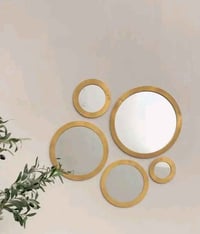 طقم ٥ مرايات • ذهبي لامع • سهل التركيب