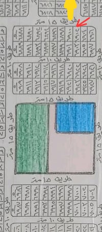 عندي قطعة ارض للبيع بالحرس الخاص ابوب الشام رقمهة 6902 رايدهة ب30 وبيه...