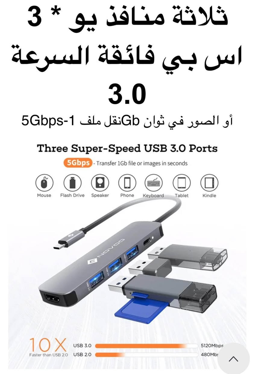 👇 اقرأ الوصف بتمعن للاخير كلشي مذكور بالتفصيل 👇

💥💥💥💥💥💥السعر 20 الف💥💥💥💥💥💥

ادبتر تايب سي متعدد المنافذ 5في1 ماركة نوڤو NOVOO 5 -1

👉BRAND NOVOO👈
💥NOVOO USB C Hub 5 in 1 USB C to USB HDMI Adapter with 3 USB 3.0, 100 W Type C Quick Charge 4K HDMI USB C Adapter for MacBook Air/Pro Chromebook Matebook Type-C Laptop💥

👈ماركة نوڤو👉
💥محول USB C Hub USB C إلى USB HDMI مع 3 منافذ USB 3.0، شاحن سريع 100 واط من النوع C، 4K HDMI، NOVOO 5 في 1 Dock USB C ألومنيوم محمول لجهاز MacBook Pro Chromebook Matebook Type-C المحمول💥

👈أهم النقاط👉

ماركة👈نوفو

واجهة الأجهزة👈يو اس بي، يو اس بي نوع سي، اتش دي ام اي

خاصية مميزة👈محمول، شحن سريع

الأجهزة المتوافقة👈أجهزة لوحية

إجمالي منافذ👈USB 5

معدل نقل البيانات👈5 جيجابت في الثانية

👈 الوصف 👉

💥【موزع USB-C جديد يلبي احتياجاتك اليومية】موزع 5 في 1 من النوع C مع 3 منافذ USB-A 3.0، ومنفذ HDMI 4K، ومنفذ شحن سريع USB-C PD بقدرة 100 واط، مفيد جدًا إذا كنت بحاجة إلى نقل البيانات، الشحن وتمديد الفيديو

💥محول USB C إلى USB لنقل البيانات بسرعة فائقة: تسمح لك منافذ USB 3.0 الثلاثة التي تصل سرعتها إلى 5 جيجابت في الثانية بنقل فيلم كامل في ثوانٍ. باستخدام منافذ USB-A الثلاثة هذه، يمكنك توصيل عصا USB والقرص الصلب والطابعة ومشغل MP3 والهاتف والكمبيوتر اللوحي والماوس ولوحة المفاتيح وما إلى ذلك.

💥شحن سريع باستخدام مصدر طاقة USB C إلى USB C 100 وات: يتيح لك منفذ الشحن من النوع C تشغيل الكمبيوتر المحمول والأجهزة المتصلة بسرعة تصل إلى 100 وات (20 فولت 5 أمبير)، وهو ما يكفي أيضًا لجهاز MacBook Pro 16 بوصة (يتطلب 96 وات) ملاحظة: فقط للأجهزة التي تحتوي على بروتوكول PD

💥محول USB C إلى HDMI Ultra HD 4K: يتيح لك محور Novoo تمديد الكمبيوتر المحمول الخاص بك إلى HDTV أو الشاشة أو جهاز العرض بدقة تصل إلى 4K UHD (3840 x 2160 @ 30 هرتز). مفيد لعرض PPT أو مشاهدة الأفلام ثلاثية الأبعاد على شاشة أكبر أو إضافة شاشة ثانية

💥أمان معتمد: يوفر محول NOVOO USB C أداءً أكثر موثوقية واستهلاكًا أقل للطاقة وتبديدًا أسرع للحرارة وكفاءة أعلى في نقل البيانات. لن يؤدي محور NOVOO USB C إلى إتلاف الكمبيوتر المحمول والأجهزة المتصلة. شهادة FCC، UKA، RoHS.

       🌟جميع تفاصيل و مواصفات المنتج مرفقة بالصور🌟 

  ❣️❣️❣️❣️❣️❣️❣️السعر 20 الف❣️❣️❣️❣️❣️❣️❣️

🔥🔥🔥المنتج امزون جديد غير مستخدم الماني اوربي🔥🔥🔥

💥👈تعاملنا شرط الفحص قبل لاتنطي فلس للمندوب👉💥

👈طريقة الحجز 🙋‍♂️ الاسم  🏠  العنوان كامل 📱 رقم الهاتف

 🥰❣️❣️❣️ للحجز و الاستفسار على الخاص فقط ❣️❣️❣️🥰

💥🙏فضلاً ليس امراً متابعة الصفحة ليصلكم كل جديدنا🙏💥

🥰😍🥰متابعة الصفحة شرف لنا وتحياتي للجميع🥰😍🥰

علماً ان الصفحة تحتوي على اكثر من 550 منتج معروض بمختلف المجالات . الكتروني . كهربائي . يدوي . عدد . شحن . طاقة شمسية . سمارت . نشرات . لدات . انارة . لابتوب . حاسبة . هاتف . شاشة . ايربود . سماعة . سبيكر . مضخم . طابعة …. الخ 
تابع متخسر شي تنورنا بالمتابعة بغداد, العراق


**إذا كنت صاحب هذا الإعلان وتريد حذفه لأي سبب، رجاءا أرسل رسالة إلى الدعم الفني**